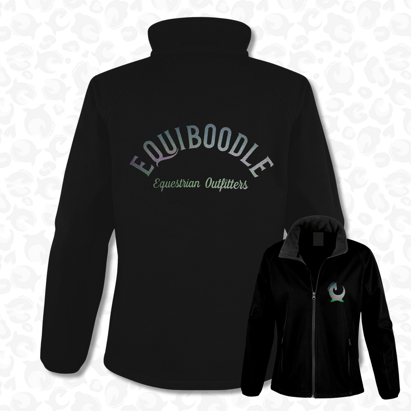 Equiboodle Softshell Jacket - Black/Rainbow Reflective