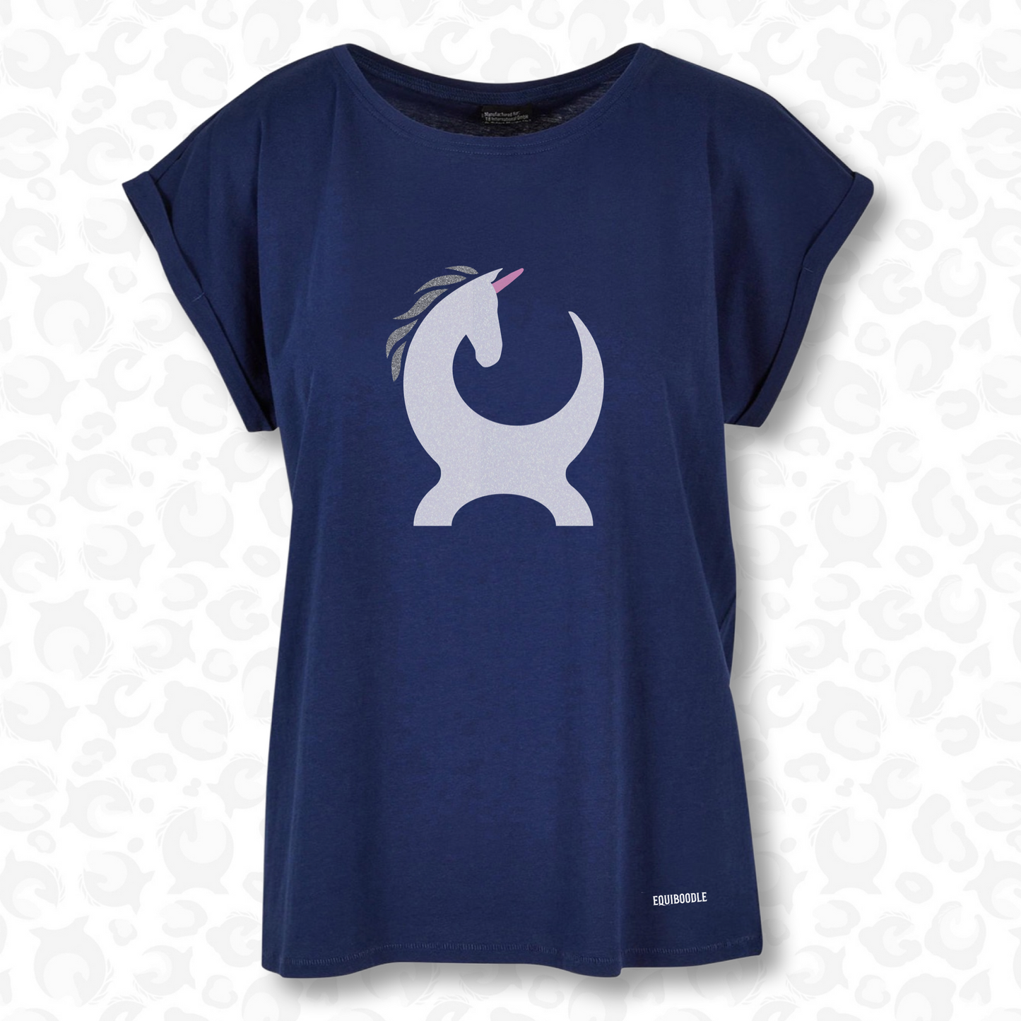 Equiboodle Hotshot T Shirt - White/Silver/Pink Unicorn