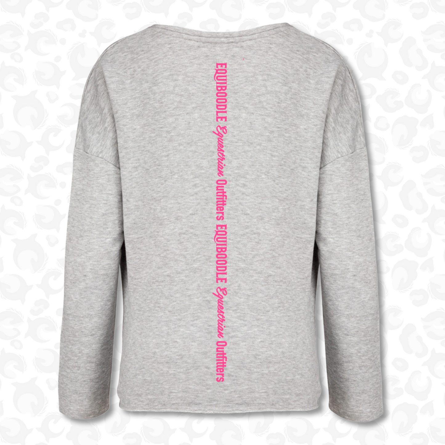 Equiboodle Babs Jumper Grey / Neon Pink Back Design