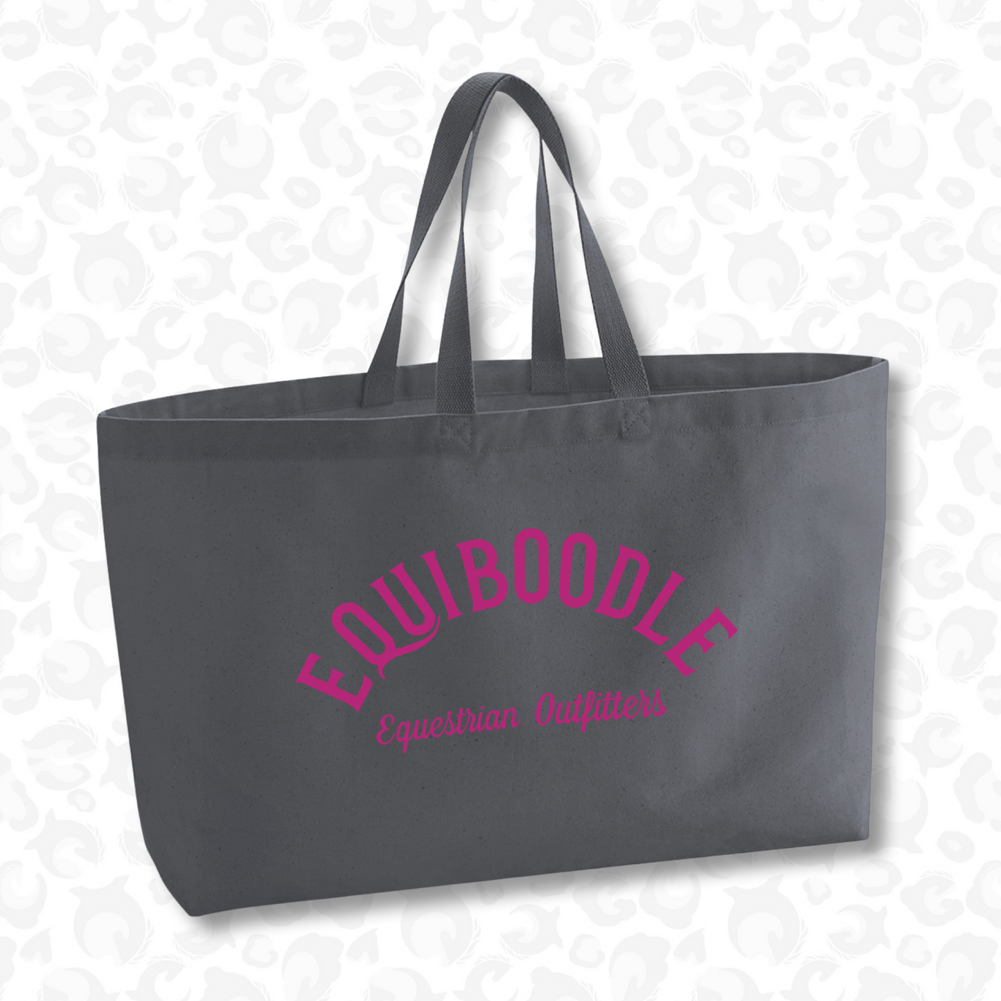 Supersized Tote Bag Grey / Neon Pink