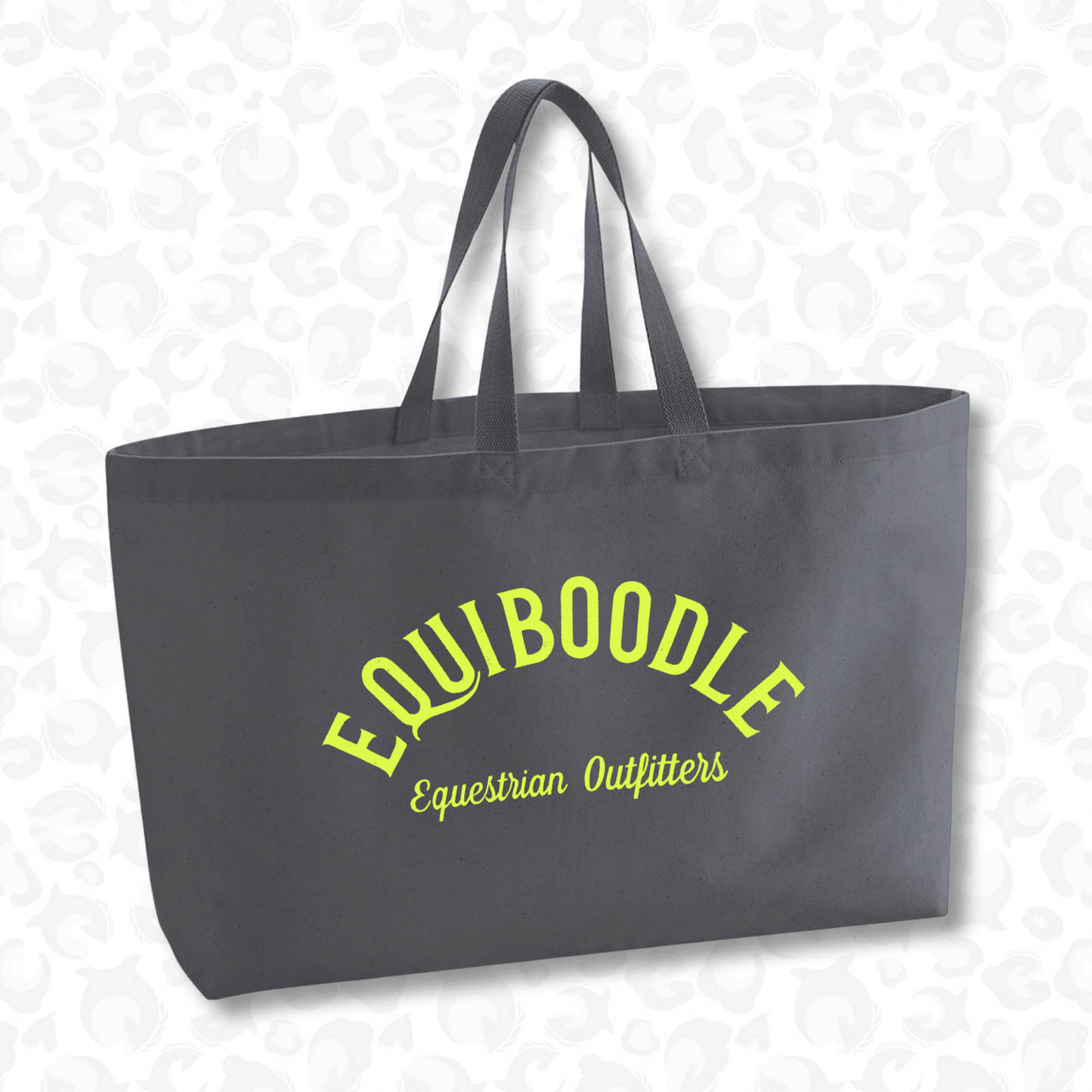 Supersized Tote Bag Grey / Neon Yellow