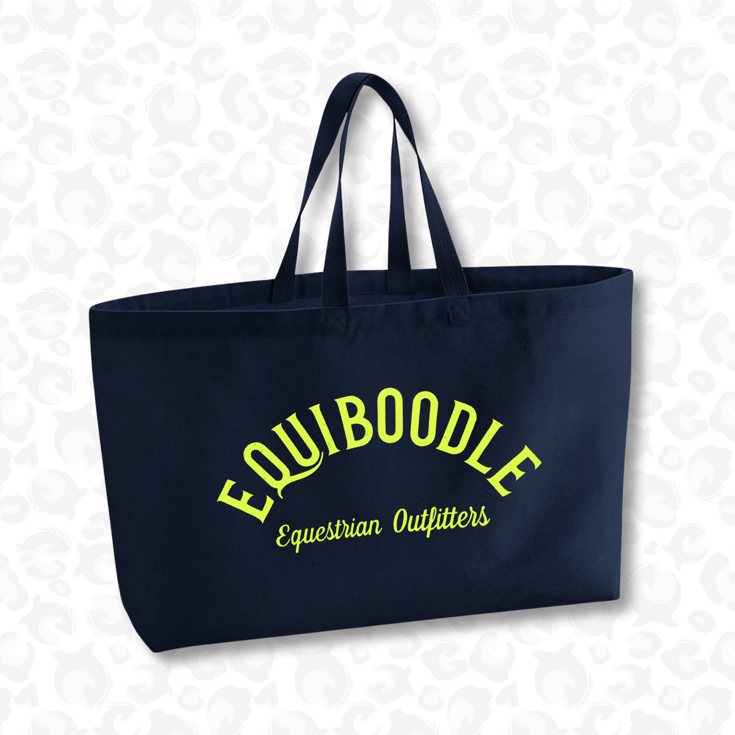 Supersized Tote Bag Navy / Neon Yellow