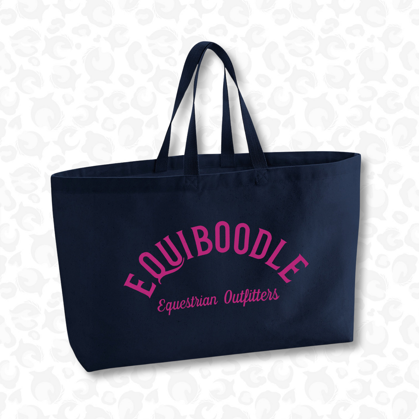 Supersized Tote Bag Navy / Neon Pink