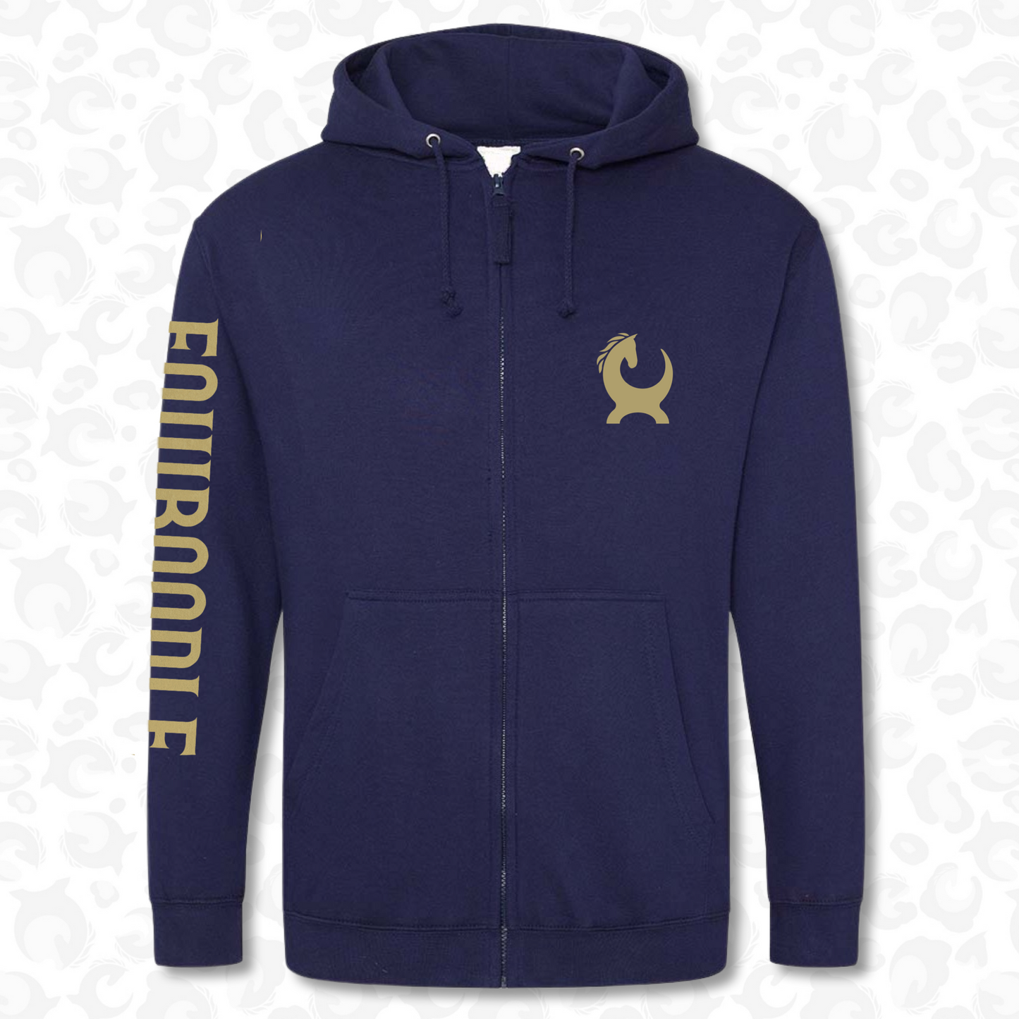 Equiboodle Zip Up Hoodie Navy Team EQ