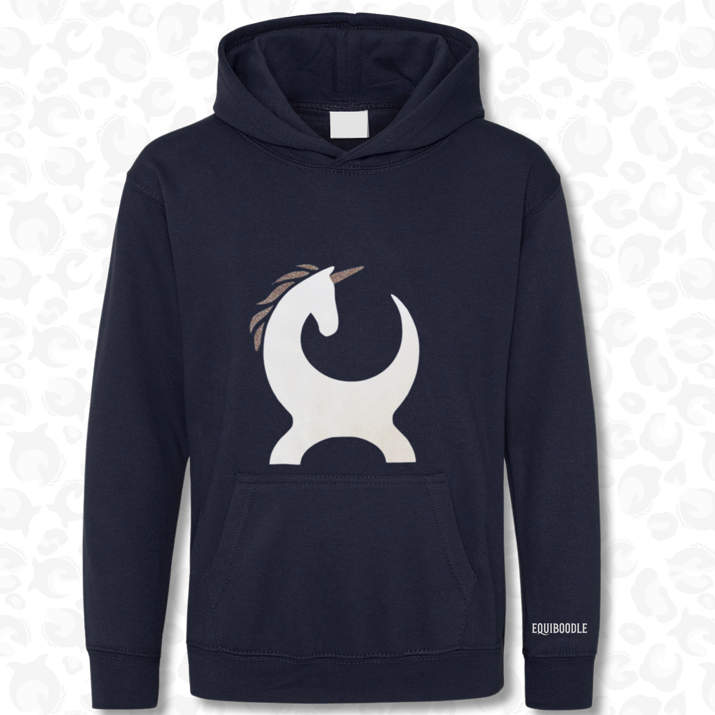 Equiboodle Kids Cub Hoodie - Navy Blue Unicorn