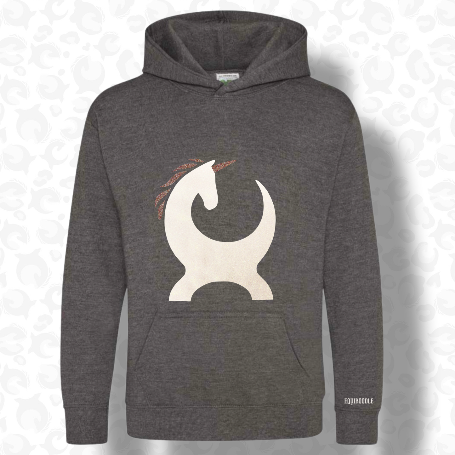 Equiboodle Kids Cub Hoodie - Charcoal Unicorn