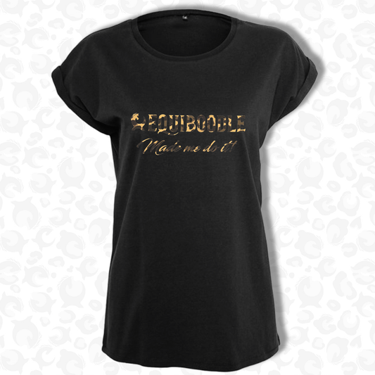 Equiboodle Made Me Do It - Hotshot Tee Black Gold Leopard